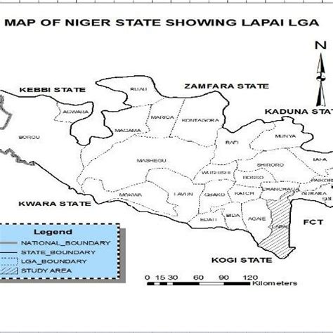 Map of Niger state showing the position of the study area (Lapai ...