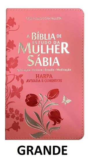 Biblia De Estudo Mulher Sabia Pink Letra Grande Harpa MercadoLivre