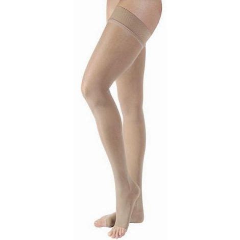 Bsn Jobst Ultrasheer Mmhg Open Toe Thigh High Silicone Dot Band