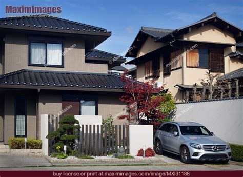 Modern Japanese house exterior in Kyoto. Stock Photo MXI31188