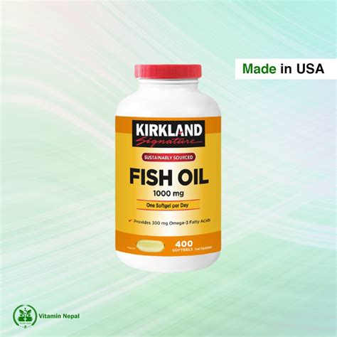 Kirkland Signature Fish Oil 1000 Mg 400 Softgels Vitamin Nepal