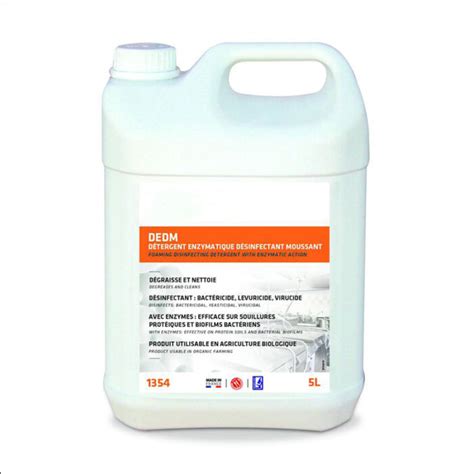 Détergent enzymatique désinfectant Moussant Carelys 5L