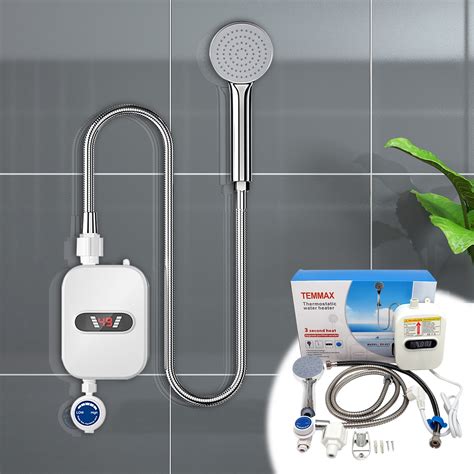 LHNFT Tankless Water Heater Electric Mini Instant Hot Water Heater Portable Outdoor Camping