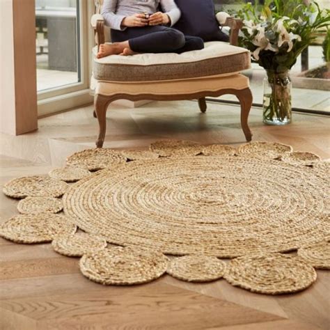 Origins Jute Extra Natural Handmade Braid Stitched Circle Rug Ashanti