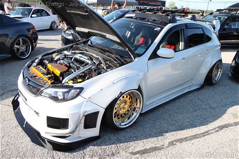 White Wrx Hatchback With Gold Wheels Benlevy