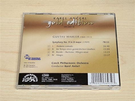 駱克二手古典CDMAHLER SYMPHONY 9 CZECH PHILHARMONIC ORCHESTRA KAREL ANCERL