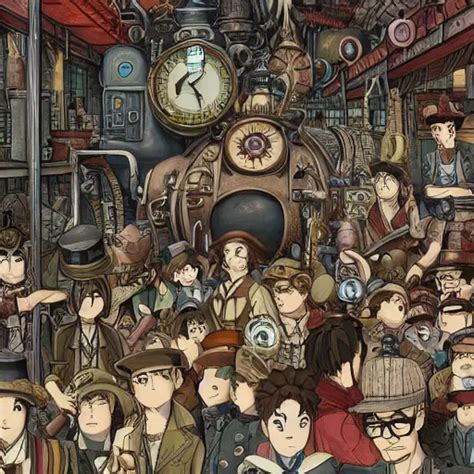 Steampunk Where S Waldo Picture By Studio Ghibli Stable Diffusion