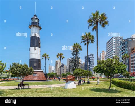 Lima Miraflores La Marina Lighthouse In Parque El Faro Miraflores