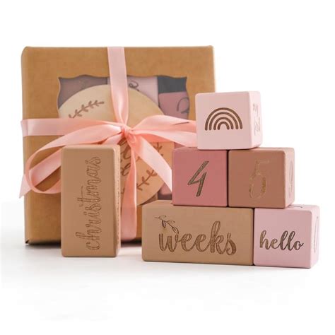 楽天市場Promise Babe マンスリーブロック 出産祝い 記念日フォト マンスリーフォト ウッドブロック 100日 バースデー 1歳 ニューボーンフォト マタニティフォト メモリアル