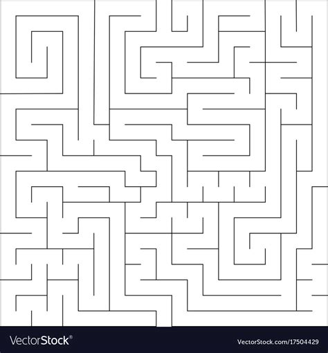 Square maze labyrinth black thin outline Vector Image