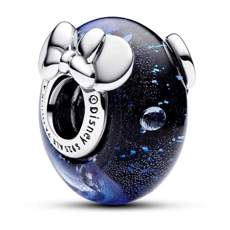 Pandora Disney Mickey Mouse Minnie Mouse Blue Murano Glass Charm