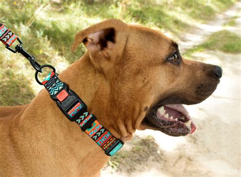 Tribal Dog Collar Personalized Nylon Dog Collar Side Release Etsy