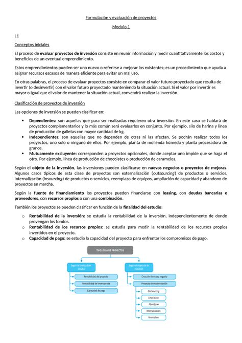 Formulaci N Y Evaluaci N De Proyectos Mod Y Formulaci N Y