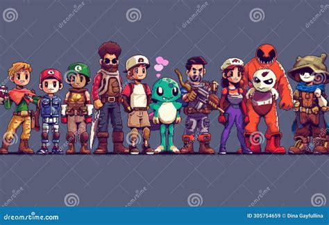 Retro Pixel Art Characters. a Collection of Pixel Art Characters from ...