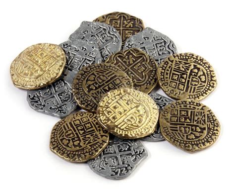 Piraten-Münzen stockbild. Bild von getrennt, geld, münzen - 6406413