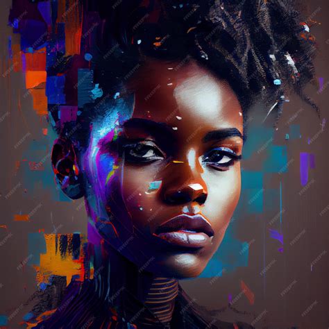 Premium Photo Abstract Portrait Of African American Woman With Glitch