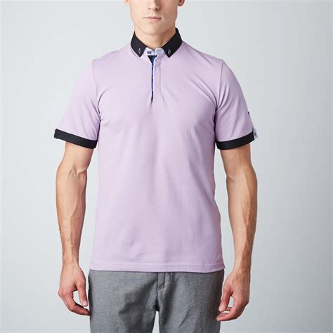 Contrast Trim Polo Lavender L Maceoo Touch Of Modern