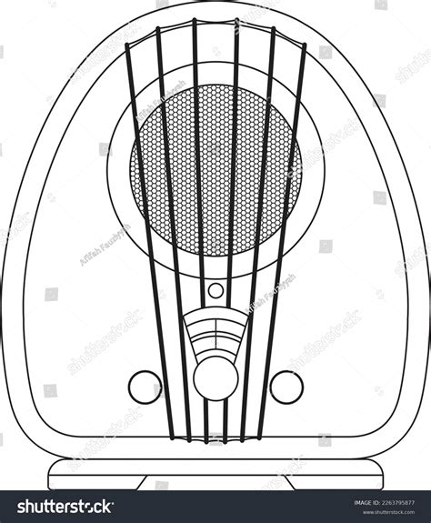 Outline Drawing Vintage Radio Isolated White Stock Vector (Royalty Free) 2263795877 | Shutterstock