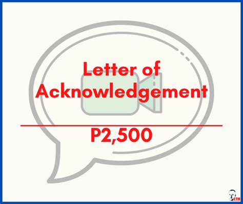 Letter of Acknowledgement