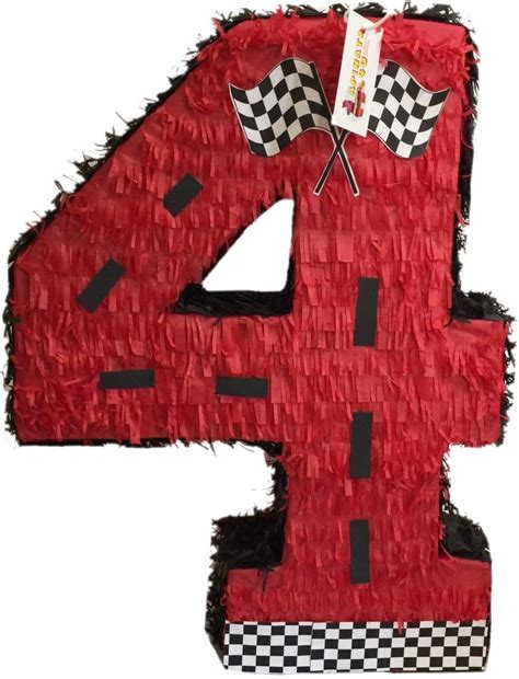 Apinata4u 20 Tall Red Number Four Racing Theme Piñata