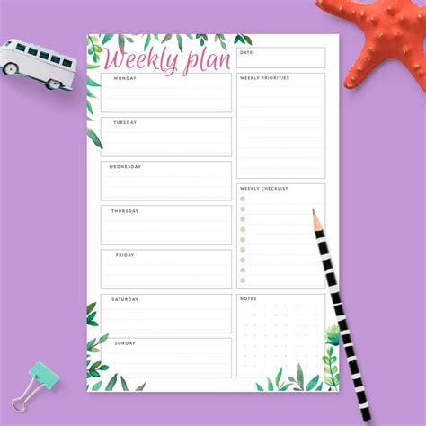 Weekly Planner PDF Templates - Download Now