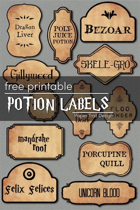 Harry Potter Potion Labels Printable - Paper Trail Design | Harry ...