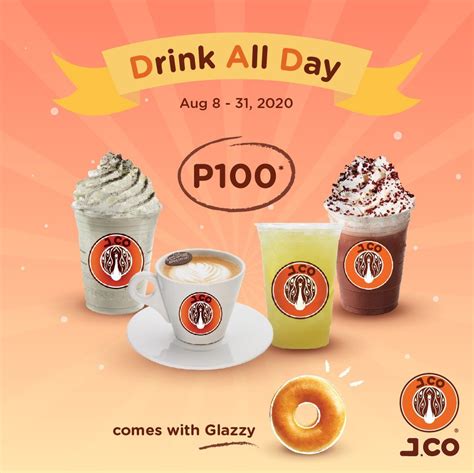 J CO Donuts Coffee S DRINK ALL DAY Promo 2020 Aug 8 To 31 ONLY