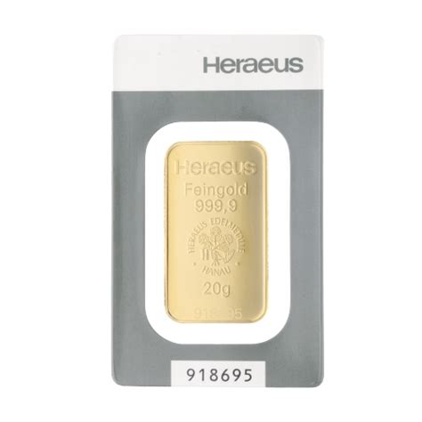 Gold Bar 20 Grams Kinebar Heraeus Argor Heraeus