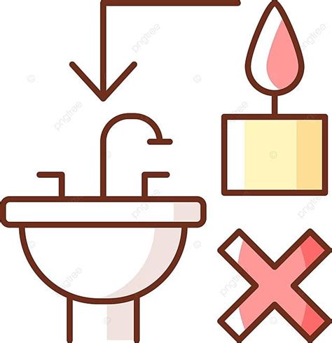 Rgb Color Label Icon For Manual Properly Dispose Of Hot Wax To Avoid Sink Damage Vector Print