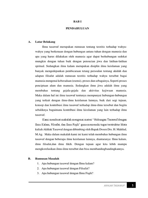 Hubungan Tasawuf Dengan Ilmu Kalam Filsafat Dan Fikih Pdf