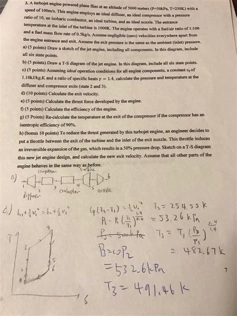 Solved A Turbojet Engine Powered Plane Flies At An Altitude Chegg