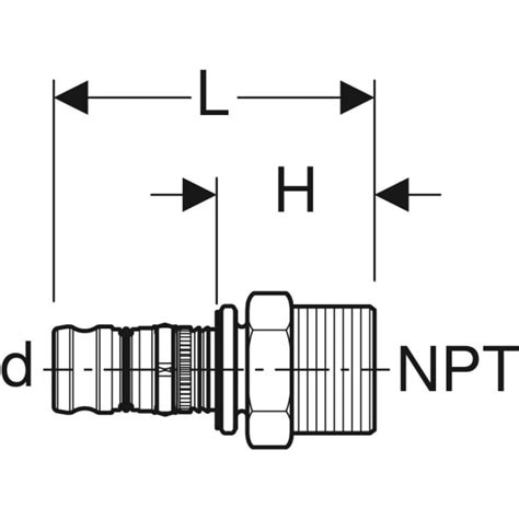 Geberit Mepla Adapter With Male Thread NPT Geberit Product Catalogue