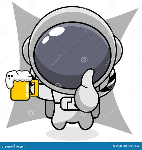 Astronauts drinking beer stock vector. Illustration of retro - 215804348