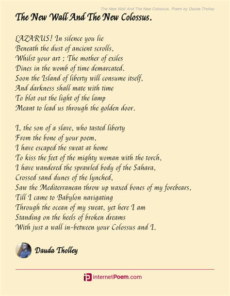 The New Wall And The New Colossus. Poem by Dauda Tholley