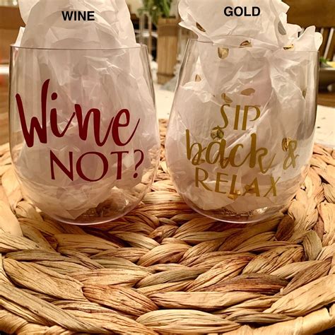 Custom Stemless Plastic Wine Glasses Etsy