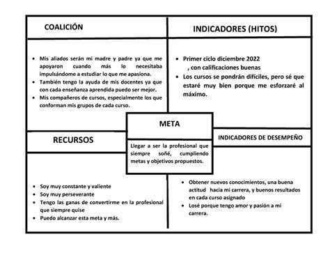 Tabla PLAN DE VIDAIVU Actividad 12 Karen Tapara CCOALICIÓNC META