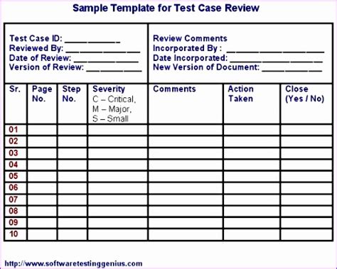 Sample Test Case Template In Excel Format - hresaprop