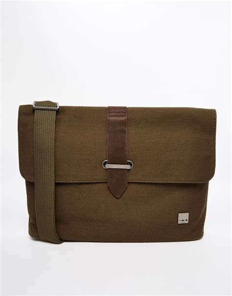 Knomo Canvas Messenger Bag In Green For Men Lyst