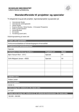 Fillable Online Rucsdigitaleprojektbibliotek Standardforside Til