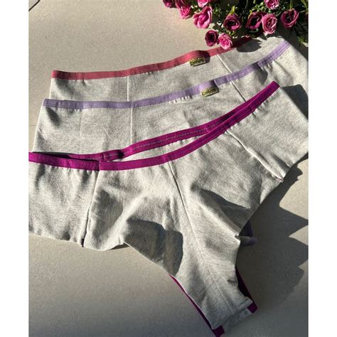 Kit calcinha de algodão Fio duplo Fio dental dia a dia Confortável Moda íntima Lingerie Shopee