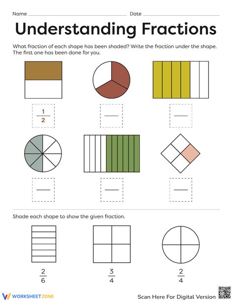 Understanding Fractions Worksheet