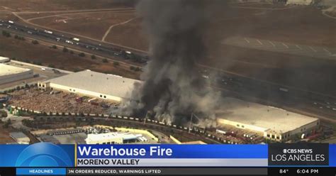 5-Alarm fire erupts at warehouse in Riverside County - CBS Los Angeles