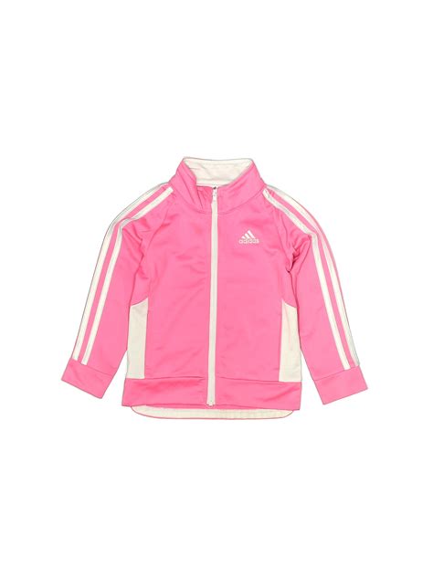 Adidas 100 Polyester Solid Pink Track Jacket Size 3t 61 Off Thredup