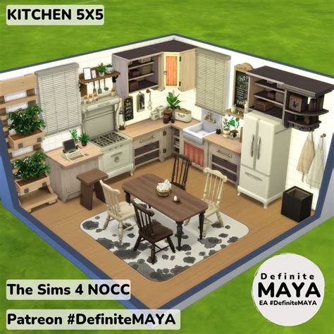 KITCHEN 5x5 DefiniteMAYA Sims House Sims House Design Sims 4 Houses