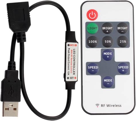 Amazon Vrabocry Keys Led Strip Controller Mini Dimmer Rf Remote