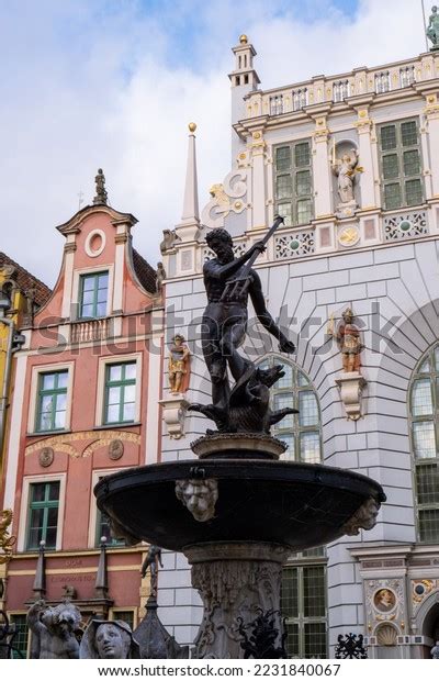 Artus Court Statue Neptune Fountain City Stock Photo 2231840067