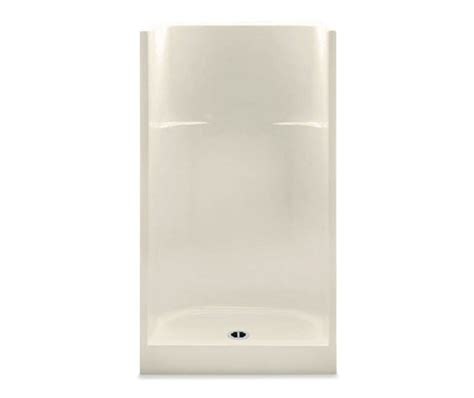 Cm Afr X Acrylx Alcove Center Drain One Piece Shower In Bone