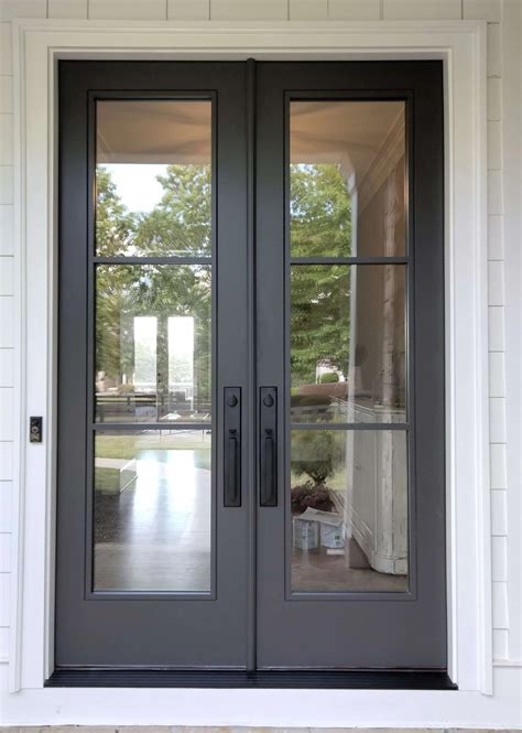 Custom Modern 3 Lite Full Lite Double Doors – Masterpiece Doors