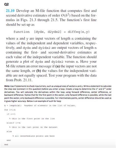 Solved Q2 21 10 Develop An M File Function That Computes Chegg