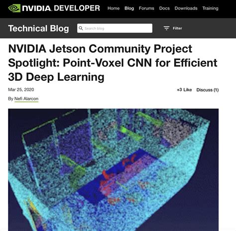 NVIDIA Jetson Community Project Spotlight Point Voxel CNN For